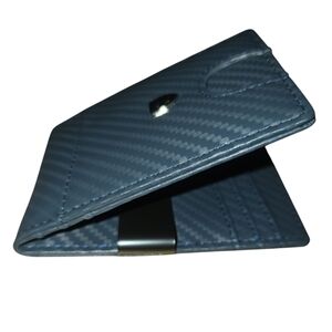 Grey Textured Wallet And Card Holder With RFID Blocking